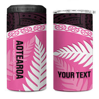 Personalised Aotearoa Cricket 4 in 1 Can Cooler Tumbler Go White Silver Fern LT14 One Size: 16 oz Pink - Polynesian Pride