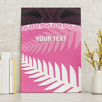 Custom New Zealand Aotearoa Cricket Canvas Wall Art Go White Silver Fern LT14 Without Frame Pink - Polynesian Pride