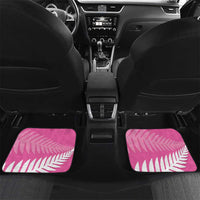 Custom New Zealand Aotearoa Cricket Car Mats Go White Silver Fern LT14 Set 2pcs - Back Pink - Polynesian Pride