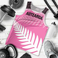 Custom New Zealand Aotearoa Cricket Men Tank Top Go White Silver Fern LT14 - Polynesian Pride