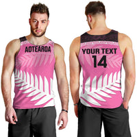 Custom New Zealand Aotearoa Cricket Men Tank Top Go White Silver Fern LT14 - Polynesian Pride