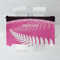 Custom New Zealand Aotearoa Cricket Tablecloth Go White Silver Fern LT14 Pink - Polynesian Pride