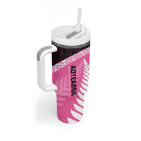 Personalised Aotearoa Cricket Tumbler With Handle Go White Silver Fern LT14 - Polynesian Pride