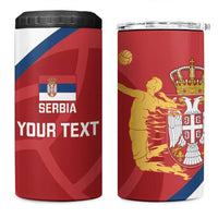 Custom Serbia Volleyball 4 in 1 Can Cooler Tumbler 2025 Go Champions LT14 One Size: 16 oz Red - Polynesian Pride