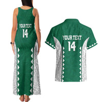 Custom Hawaii Volleyball Couples Matching Tank Maxi Dress and Hawaiian Shirt Hawaiian Kakau Pattern