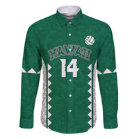 Custom Hawaii Volleyball Family Matching Off The Shoulder Long Sleeve Dress and Hawaiian Shirt Hawaiian Kakau Pattern