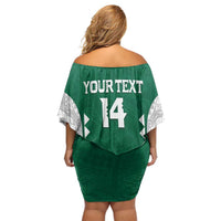 Custom Hawaii Volleyball Family Matching Off Shoulder Short Dress and Hawaiian Shirt Hawaiian Kakau Pattern LT14 - Polynesian Pride