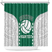 Custom Hawaii Volleyball Shower Curtain Hawaiian Kakau Pattern