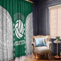 Custom Hawaii Volleyball Window Curtain Hawaiian Kakau Pattern
