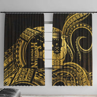 Gold Hawaii Ikaika Warrior Window Curtain Hawaiian Power
