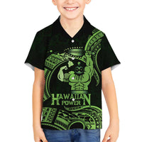 Green Hawaii Ikaika Warrior Family Matching Summer Maxi Dress and Hawaiian Shirt Hawaiian Power