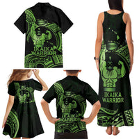 Green Hawaii Ikaika Warrior Family Matching Tank Maxi Dress and Hawaiian Shirt Hawaiian Power