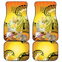 Polynesia Easter Day Car Mats He Is Risen Lilium Longiflorum Polynesian Pattern LT14 - Polynesian Pride