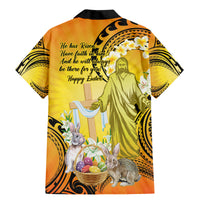 Polynesia Easter Day Family Matching Mermaid Dress and Hawaiian Shirt He Is Risen Lilium Longiflorum Polynesian Pattern LT14 - Polynesian Pride