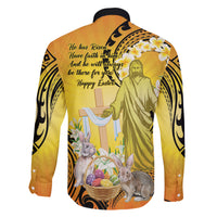 Polynesia Easter Day Family Matching Tank Maxi Dress and Hawaiian Shirt He Is Risen Lilium Longiflorum Polynesian Pattern LT14 - Polynesian Pride
