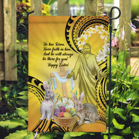 Polynesia Easter Day Garden Flag He Is Risen Lilium Longiflorum Polynesian Pattern LT14 Garden Flag Gold - Polynesian Pride