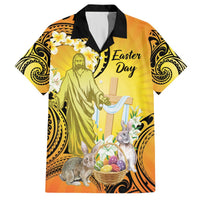 Polynesia Easter Day Hawaiian Shirt He Is Risen Lilium Longiflorum Polynesian Pattern LT14 Gold - Polynesian Pride
