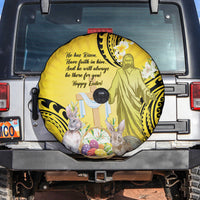 Polynesia Easter Day Spare Tire Cover He Is Risen Lilium Longiflorum Polynesian Pattern LT14 Gold - Polynesian Pride