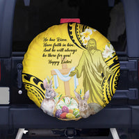 Polynesia Easter Day Spare Tire Cover He Is Risen Lilium Longiflorum Polynesian Pattern LT14 - Polynesian Pride