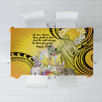 Polynesia Easter Day Tablecloth He Is Risen Lilium Longiflorum Polynesian Pattern LT14 Gold - Polynesian Pride