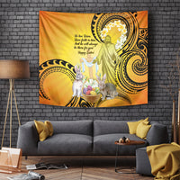 Polynesia Easter Day Tapestry He Is Risen Lilium Longiflorum Polynesian Pattern LT14 - Polynesian Pride