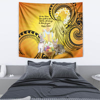 Polynesia Easter Day Tapestry He Is Risen Lilium Longiflorum Polynesian Pattern LT14 - Polynesian Pride