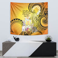Polynesia Easter Day Tapestry He Is Risen Lilium Longiflorum Polynesian Pattern LT14 - Polynesian Pride