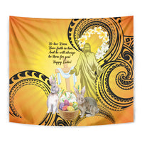 Polynesia Easter Day Tapestry He Is Risen Lilium Longiflorum Polynesian Pattern LT14 - Polynesian Pride