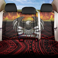 Fautasi Race Day American Samoa Back Car Seat Cover Bald Eagle Polynesian Tattoo