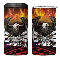 Fautasi Race Day American Samoa 4 in 1 Can Cooler Tumbler Bald Eagle Polynesian Tattoo LT14 One Size: 16 oz Black - Polynesian Pride
