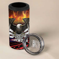 Fautasi Race Day American Samoa 4 in 1 Can Cooler Tumbler Bald Eagle Polynesian Tattoo LT14 - Polynesian Pride
