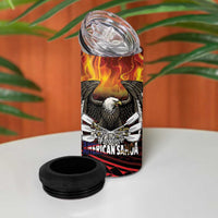 Fautasi Race Day American Samoa 4 in 1 Can Cooler Tumbler Bald Eagle Polynesian Tattoo LT14 - Polynesian Pride