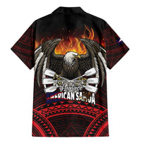 Fautasi Race Day American Samoa Family Matching Mermaid Dress and Hawaiian Shirt Bald Eagle Polynesian Tattoo