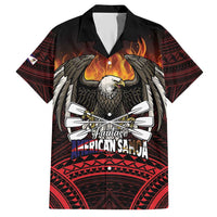 Fautasi Race Day American Samoa Hawaiian Shirt Bald Eagle Polynesian Tattoo