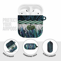Turquoise Traditional Cloak Aotearoa AirPods Case Maori Paua Shell Korowai Pattern LT14 - Polynesian Pride