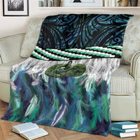 Turquoise Traditional Cloak Aotearoa Blanket Maori Paua Shell Korowai Pattern LT14 - Polynesian Pride