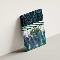 Turquoise Traditional Cloak Aotearoa Canvas Wall Art Maori Paua Shell Korowai Pattern LT14 - Polynesian Pride