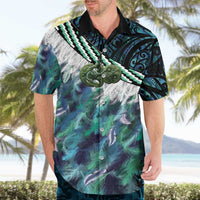 Turquoise Traditional Cloak Aotearoa Hawaiian Shirt Maori Paua Shell Korowai Pattern LT14 - Polynesian Pride
