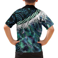 Turquoise Traditional Cloak Aotearoa Hawaiian Shirt Maori Paua Shell Korowai Pattern LT14 - Polynesian Pride