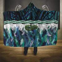 Turquoise Traditional Cloak Aotearoa Hooded Blanket Maori Paua Shell Korowai Pattern LT14 - Polynesian Pride