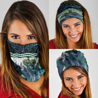 Turquoise Traditional Cloak Aotearoa Neck Gaiter Maori Paua Shell Korowai Pattern - Polynesian Pride