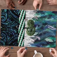 Turquoise Traditional Cloak Aotearoa Puzzle Maori Paua Shell Korowai Pattern - Polynesian Pride