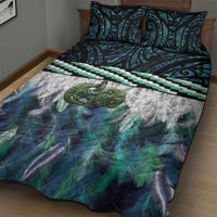 Turquoise Traditional Cloak Aotearoa Quilt Bed Set Maori Paua Shell Korowai Pattern LT14 - Polynesian Pride