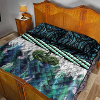 Turquoise Traditional Cloak Aotearoa Quilt Bed Set Maori Paua Shell Korowai Pattern LT14 - Polynesian Pride