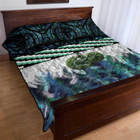 Turquoise Traditional Cloak Aotearoa Quilt Bed Set Maori Paua Shell Korowai Pattern LT14 - Polynesian Pride