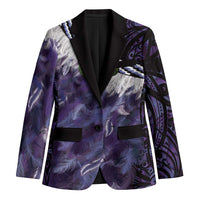 Purple Traditional Cloak Aotearoa Blazer Maori Paua Shell Korowai Pattern - Polynesian Pride