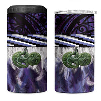Purple Traditional Cloak Aotearoa 4 in 1 Can Cooler Tumbler Maori Paua Shell Korowai Pattern LT14 One Size: 16 oz Purple - Polynesian Pride