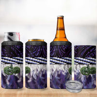 Purple Traditional Cloak Aotearoa 4 in 1 Can Cooler Tumbler Maori Paua Shell Korowai Pattern LT14 - Polynesian Pride