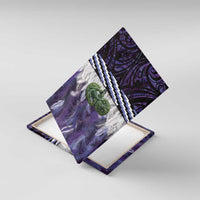 Purple Traditional Cloak Aotearoa Canvas Wall Art Maori Paua Shell Korowai Pattern LT14 With Frame Purple - Polynesian Pride