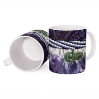 Purple Traditional Cloak Aotearoa Ceramic Mug Maori Paua Shell Korowai Pattern - Polynesian Pride